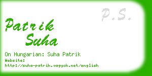 patrik suha business card